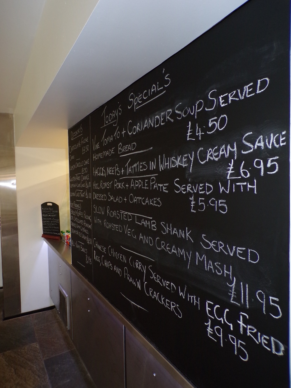 Specials Menu board